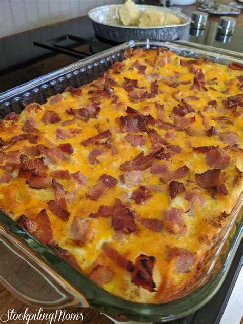 Ham, Bacon, Egg, and Cheese Breakfast Casserole