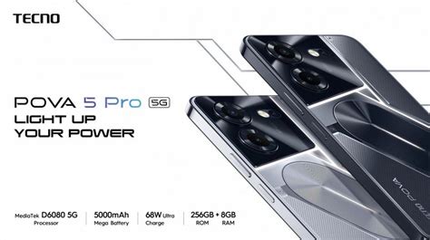 TECNO Pova 5 Pro official with RGB lights, Dimensity 6080 chip, and 68W fast charging - Technobaboy