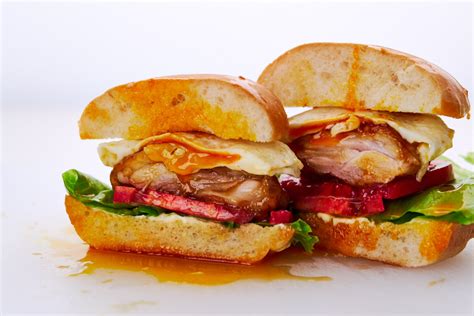 Teriyaki Chicken Sandwich Recipe with Fried Egg