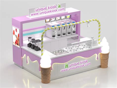 Lovely ice cream kiosk frozen yogurt food counter design