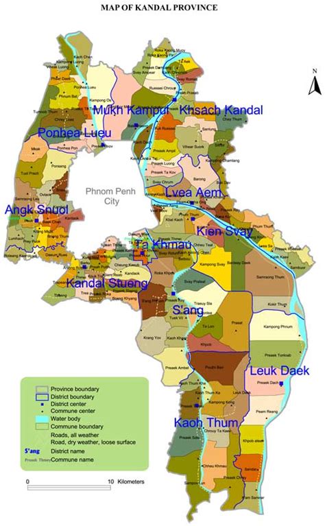 Cambodia Map Kandal Province