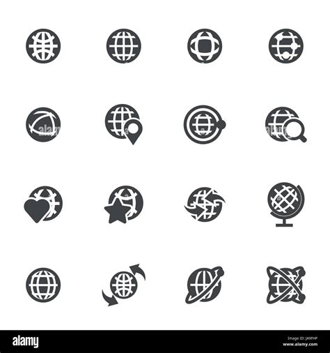 Vector black globe icons set Stock Vector Image & Art - Alamy