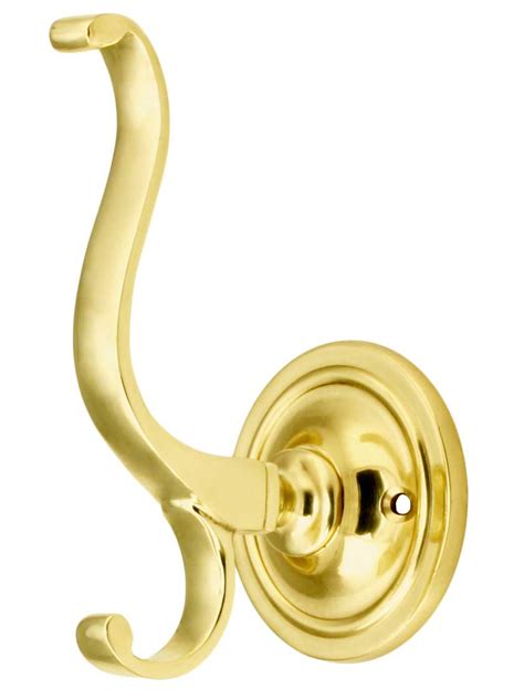 Premium Forged Brass Double Hook With Classic Rosette | House of Antique Hardware