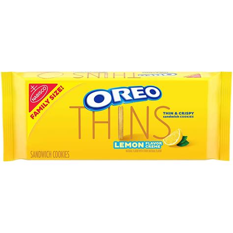 Oreo Thins Lemon Flavored Creme Sandwich Cookies Family Size, 13.1 Oz ...