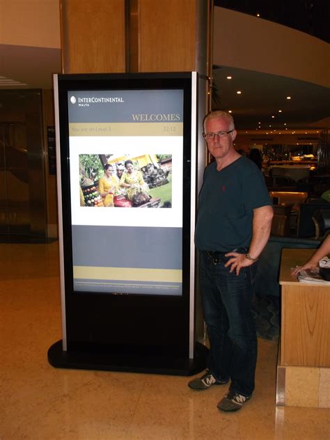 Floor standing digital signage as supplied to the Intercontinental Hotel Group by DOOH USA. http ...