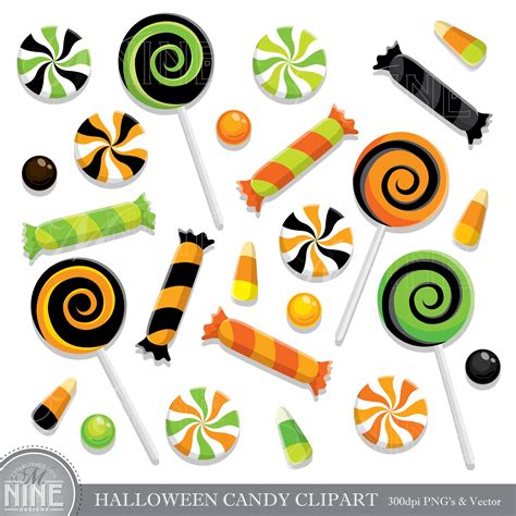 HALLOWEEN CANDY Clip Art / Halloween CANDY Clipart Downloads / | Etsy