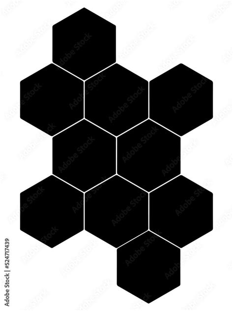 Black hexagon, honeycomb, design element, shapes, pattern with no ...