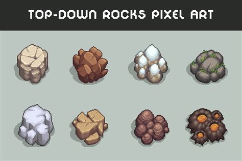 Free Rocks and Stones Top-Down Pixel Art - CraftPix.net