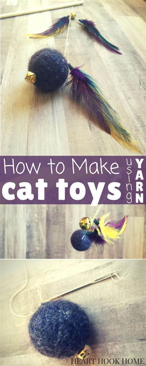 How to Make Cat Toys Using Yarn and Felting | Diy cat toys yarn, Cat toys, Diy dog toys