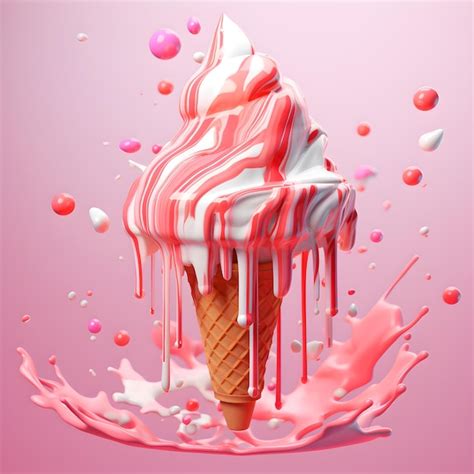 Premium AI Image | melting ice cream