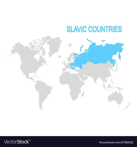 Map slavic countries Royalty Free Vector Image