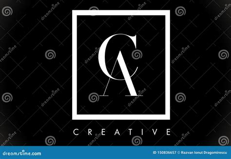 CA Letter Design Logo with Black and White Colors Vector Stock Vector ...