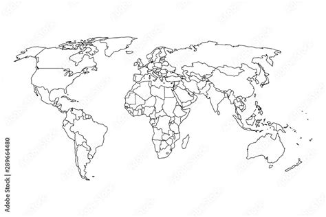 World Map Outline Black