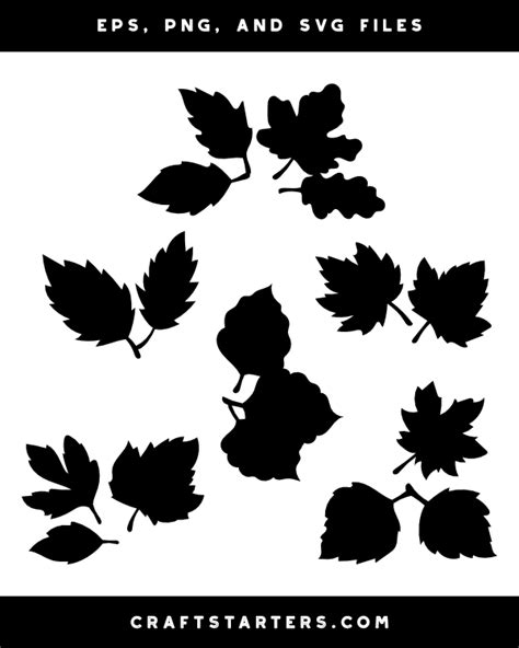 Fall Leaves Silhouette Clip Art