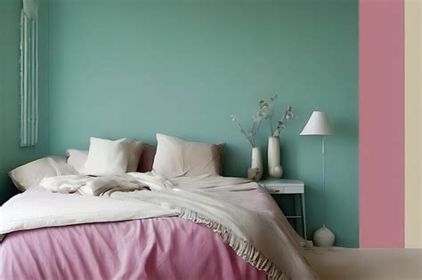 Premium AI Image | Creative Pastel Color Elegant Bedroom Interior Design Peculiar