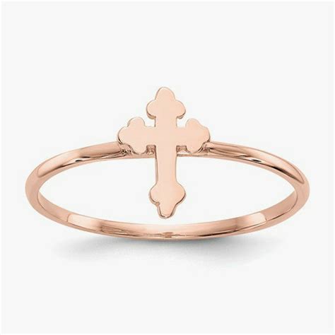 14KT Rose Gold Polished Orthodox Cross Ring - OrthodoxGifts.com