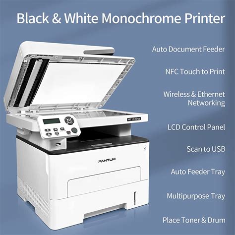 Buy PANTUM M7102DW 33 ppm all-in-one Wireless Monochrome Laser Printer, Copier, Scanner, 50 ...