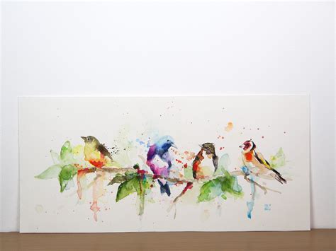 Birds on Tree Branch Painting Original Watercolor Art - Etsy | Original watercolor art, Original ...