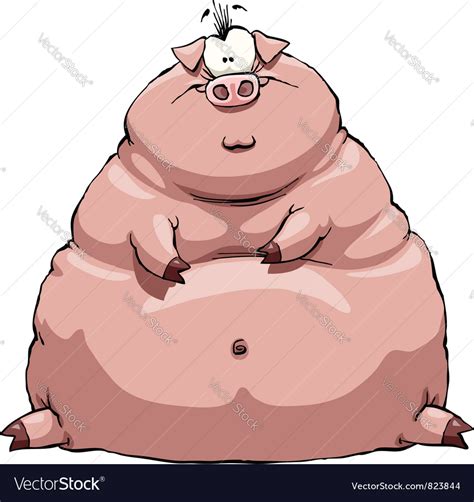 Fat pig Royalty Free Vector Image - VectorStock