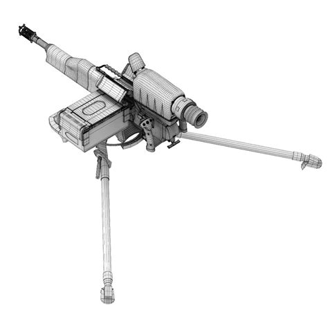 Xm307 Machine Gun 3d Max