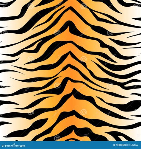 Seamless Tiger Stripe Pattern. Vector Animal Skin Background Print. Stock Vector - Illustration ...