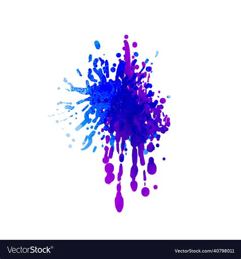 Paint drip purple and blue color Royalty Free Vector Image