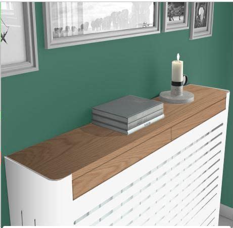 Modern Floating White Radiator Heater Cover NORDIC one or two wood drawers | Radiator heater ...