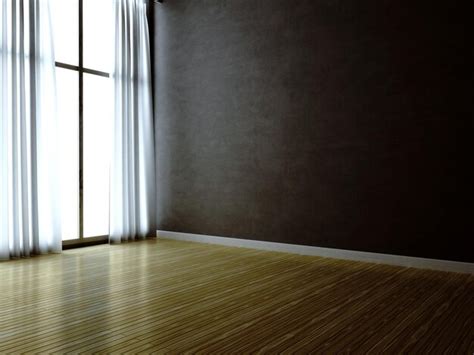 Premium Photo | Empty room wood floor with window dark tone wall