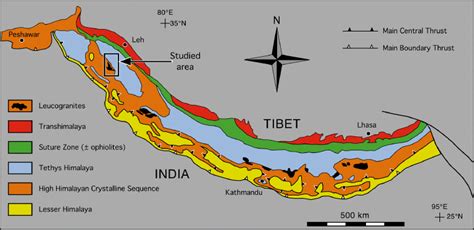 The tectonic units of the Himalaya. Image and caption: PhD thesis of ...