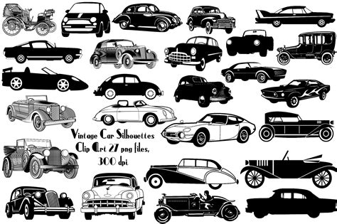 Antique Car Silhouette Clipart | VeronikaHuriyah