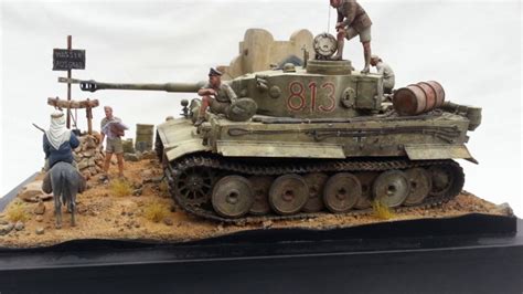 WW2 North Africa diorama - Tiger I tank in Tunisia, 1943 - using Tamiya 1/35 scale model - YouTube