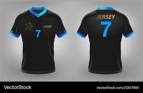 Soccer jersey black sport t-shirt design Vector Image