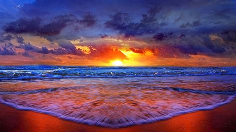 Beach Sunset HD Wallpaper - WallpaperSafari | Gorgeous Sunsets ...