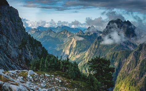 landscape, Nature, Mountain, Sunset, Clouds, Forest, Washington State ...