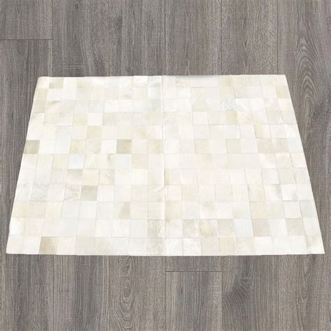 AR4x6Wh - Mixed White Patchwork Cowhide Rug - Cowhides International