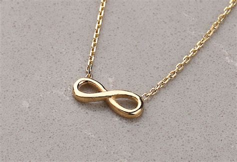 Solid Gold Infinity Necklace 14k Gold Infinity Symbol Simple | Etsy