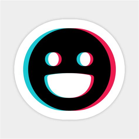 TikTok Smiling emoji smiley Black - Tik Tok Tiktok - Magnet | TeePublic