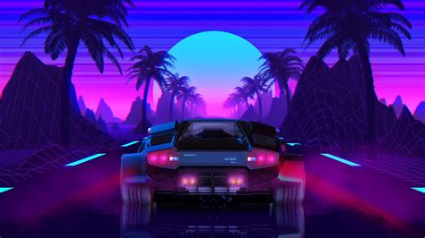 The sun #Lamborghini #Background #80s #Neon #Countach Lamborghini Countach #80's #Synth # ...