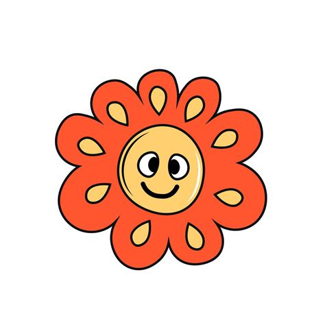 Groovy daisy vector illustration 12279385 Vector Art at Vecteezy