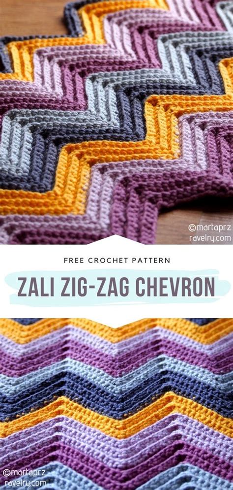 Awesome Zig-Zag Stitch Crochet Blankets - Free Patterns | Zig zag crochet pattern, Chevron ...