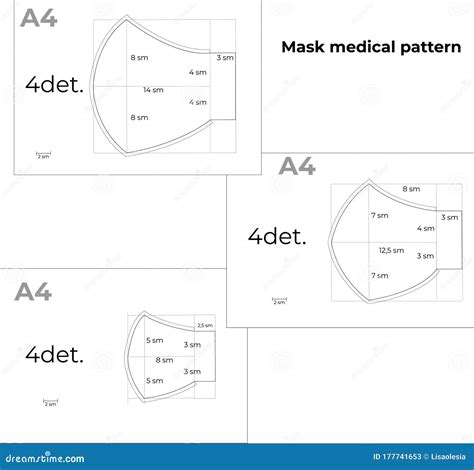 Reusable Medical Mask Template Against Influenza Viruses. Instructions for Printing A4 Format ...