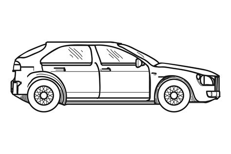 Car Sketch. Hand Drawn Side View of Auto Graphic by vectortatu · Creative Fabrica