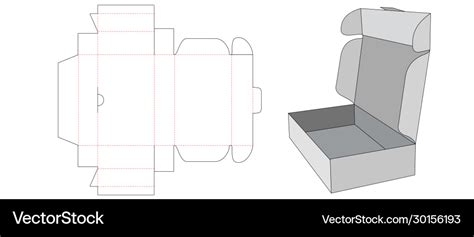 Cardboard folding box die cut template Royalty Free Vector