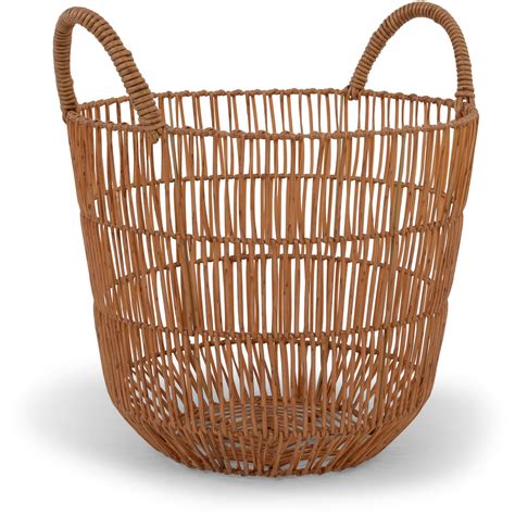 House & Home Round Rattan Basket - Natural | BIG W