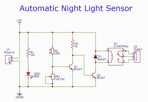 Automatic Night Light Sensor Using BC547 Transistors