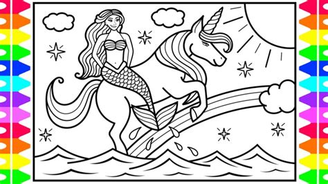 Mermaid and unicorn coloring pages - plorajersey