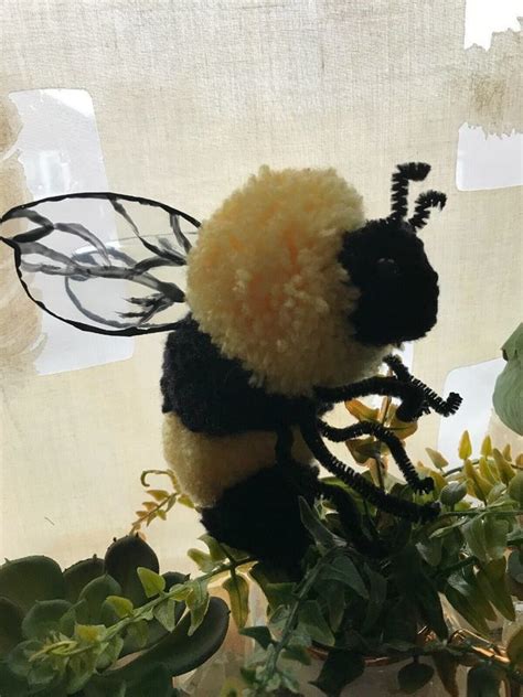 bumble bee room object Pom Pom home Decor wings ooak large | Bumble bee ...