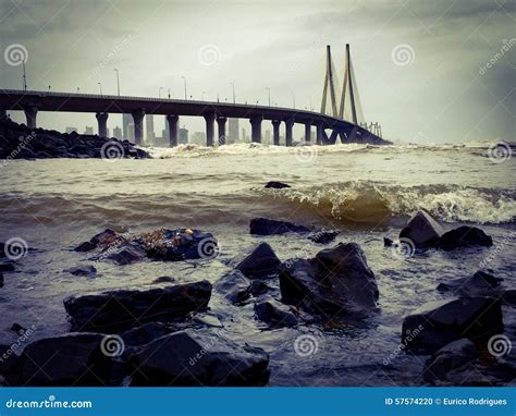 Bandra–Worli Sea Link With Worli Skyline In Background Stock Photo - Image of western ...