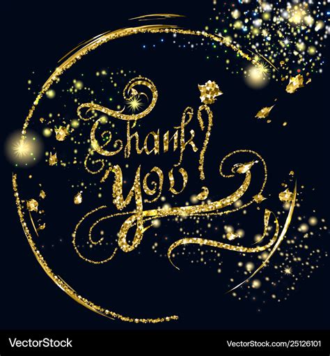 Thank you signature with glitter particles Vector Image