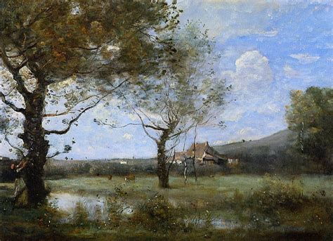 Meadow with Two Large Trees, 1865 - 1870 - Camille Corot - WikiArt.org